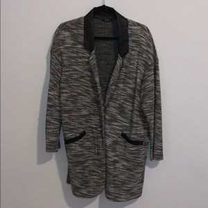 Dixie (Italy) knit blazer with pleather collar